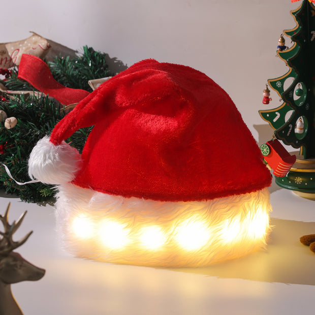 Christmas Santa Hat with LED Lights