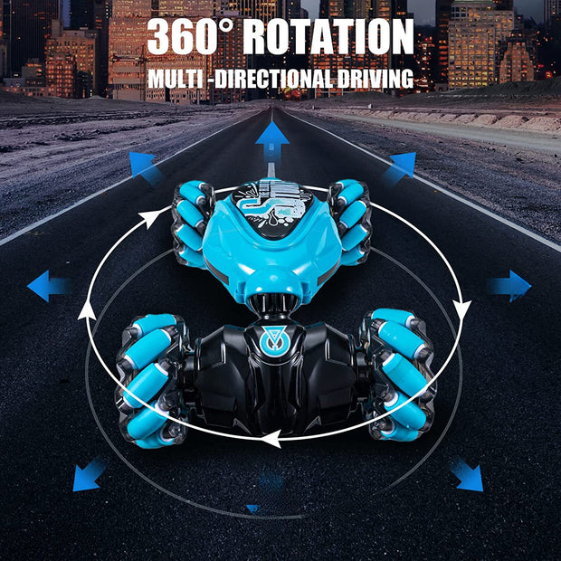 Cross-border New Gesture Induction Twist Light Music Stunt Climbing Car Horizontal Drift RC Remote Control Car Toy