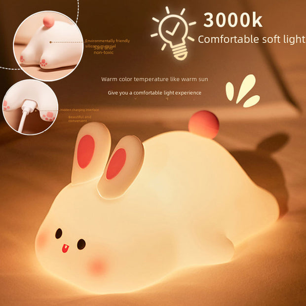 Silicone Pat Light Night Light Panda Pat Night Light Bedroom Bedside Lamp Plug-in Dual-purpose Soft Light Eye Protection Atmosphere Lamp