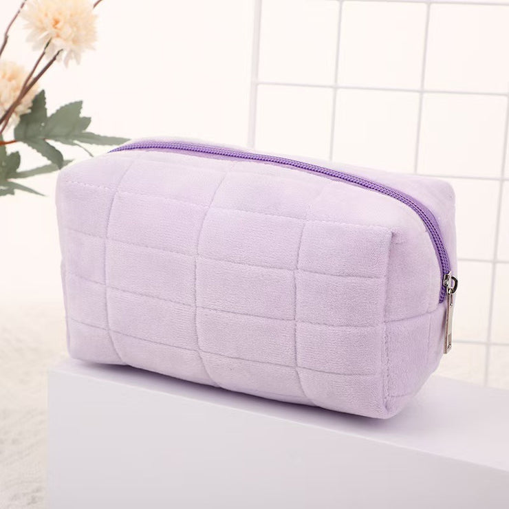 Cross-border Flannel Pillow Bag Lazy Cosmetic Bag Ins Japanese Style High-value Large-capacity Storage Stationery Box Toiletry Bag