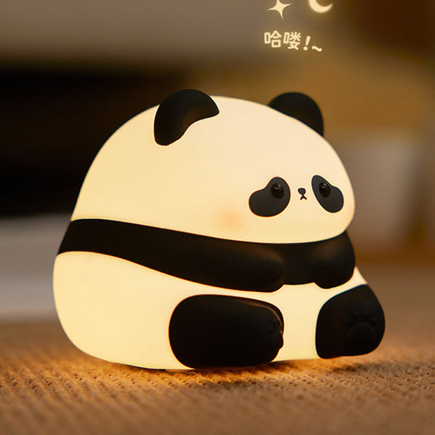 Silicone Pat Light Night Light Panda Pat Night Light Bedroom Bedside Lamp Plug-in Dual-purpose Soft Light Eye Protection Atmosphere Lamp