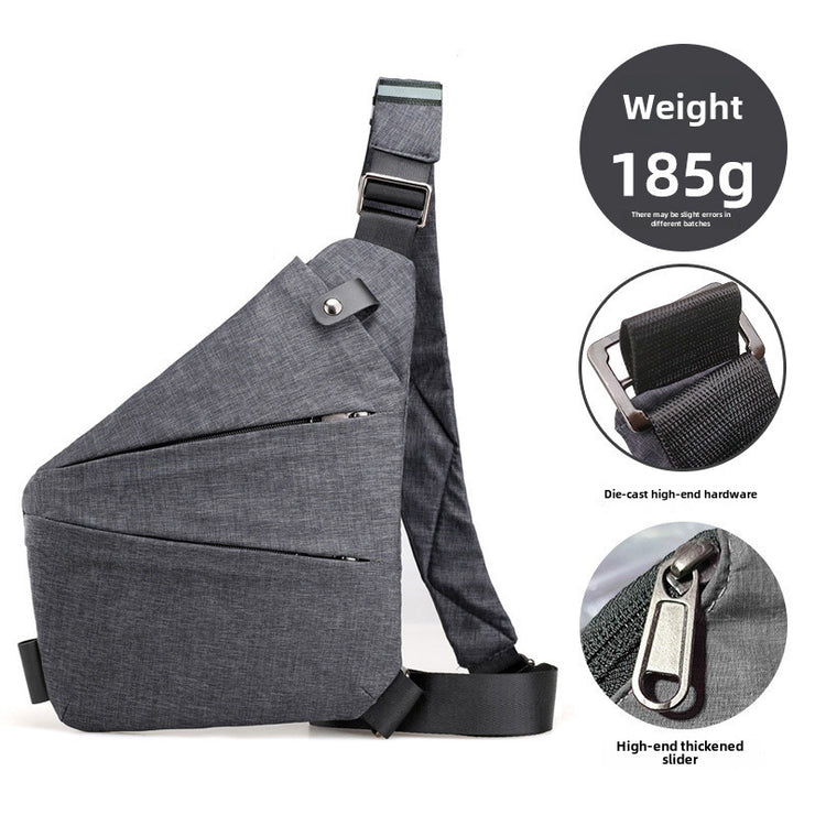 Right Shoulder Gun Bag Cross-border Wholesale Nylon Chest Bag Men's Lightweight Simple Large Capacity Messenger Bag Casual Close-fitting Shoulder Bag