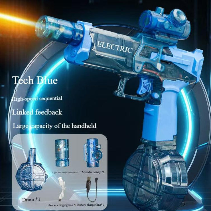 Explosive Ice Mouse Electric Pulse Water Gun With Fire Cross-border Hand-in-One Light Toy Large Capacity Children