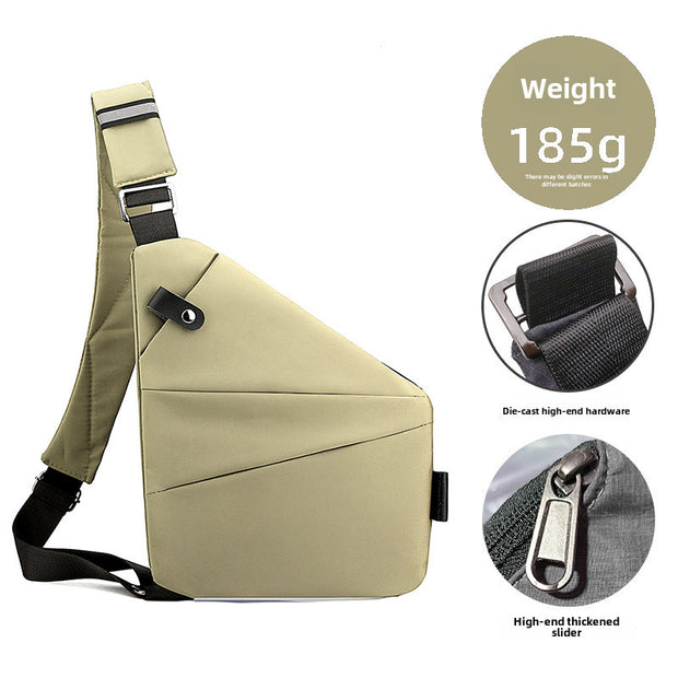 Right Shoulder Gun Bag Cross-border Wholesale Nylon Chest Bag Men's Lightweight Simple Large Capacity Messenger Bag Casual Close-fitting Shoulder Bag