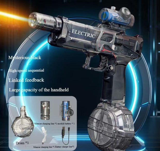 Explosive Ice Mouse Electric Pulse Water Gun With Fire Cross-border Hand-in-One Light Toy Large Capacity Children