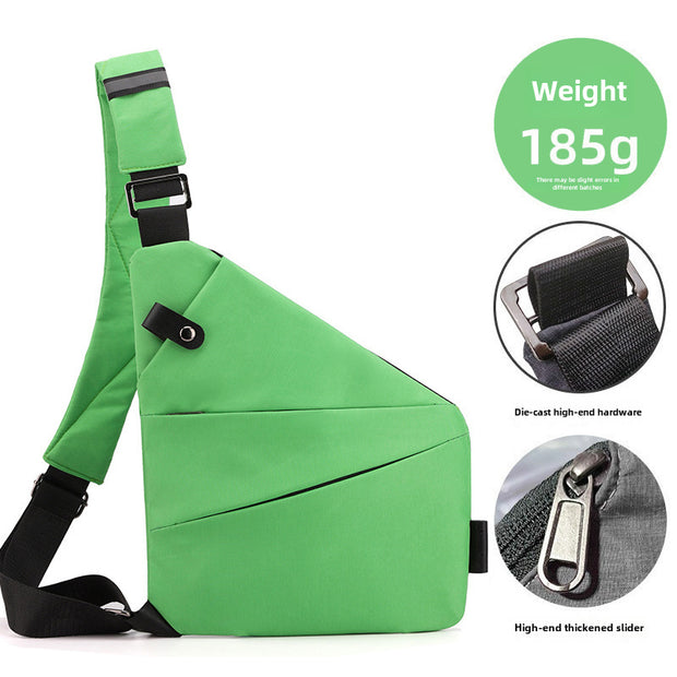 Right Shoulder Gun Bag Cross-border Wholesale Nylon Chest Bag Men's Lightweight Simple Large Capacity Messenger Bag Casual Close-fitting Shoulder Bag