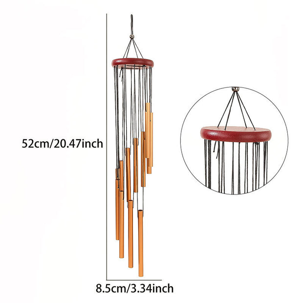 Explosions Metal Rotating Wind Chime Advanced Sense Step By Step Rise Aluminum Tube Tuning Wind Chime 12 Tube Rotating Solid Wood Aluminum Tube