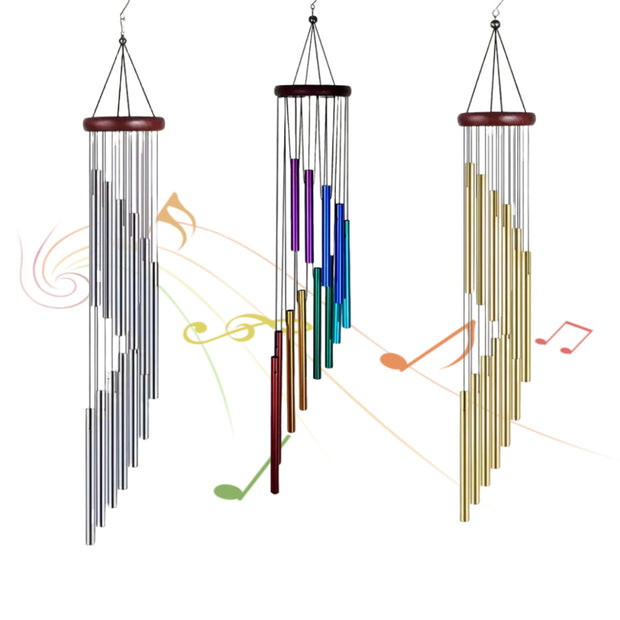 Explosions Metal Rotating Wind Chime Advanced Sense Step By Step Rise Aluminum Tube Tuning Wind Chime 12 Tube Rotating Solid Wood Aluminum Tube