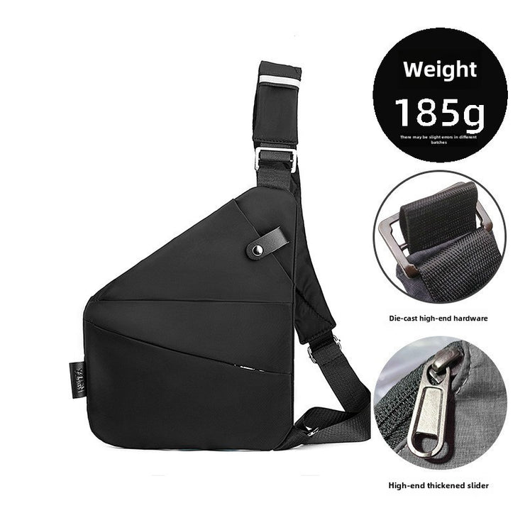 Right Shoulder Gun Bag Cross-border Wholesale Nylon Chest Bag Men's Lightweight Simple Large Capacity Messenger Bag Casual Close-fitting Shoulder Bag