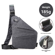 Right Shoulder Gun Bag Cross-border Wholesale Nylon Chest Bag Men's Lightweight Simple Large Capacity Messenger Bag Casual Close-fitting Shoulder Bag