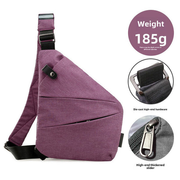 Right Shoulder Gun Bag Cross-border Wholesale Nylon Chest Bag Men's Lightweight Simple Large Capacity Messenger Bag Casual Close-fitting Shoulder Bag