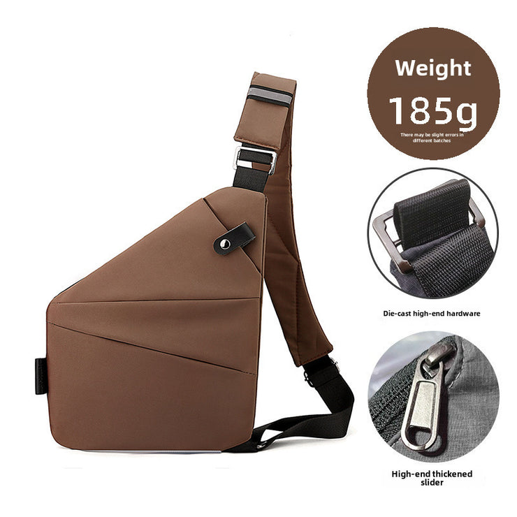 Right Shoulder Gun Bag Cross-border Wholesale Nylon Chest Bag Men's Lightweight Simple Large Capacity Messenger Bag Casual Close-fitting Shoulder Bag