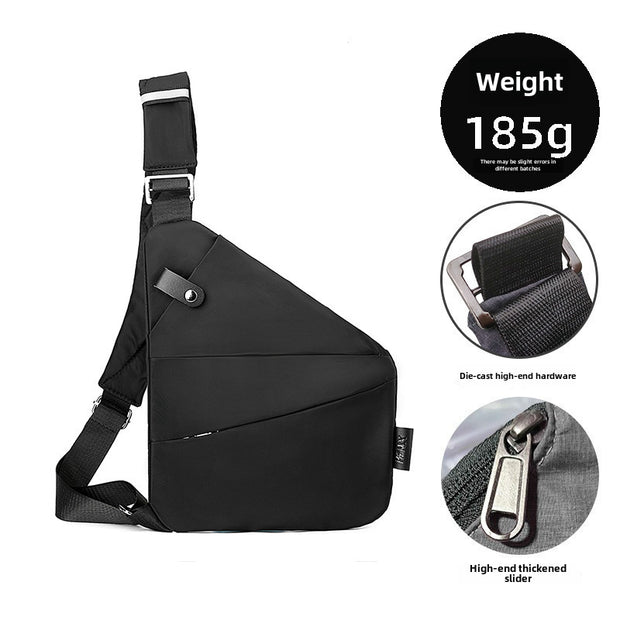 Right Shoulder Gun Bag Cross-border Wholesale Nylon Chest Bag Men's Lightweight Simple Large Capacity Messenger Bag Casual Close-fitting Shoulder Bag