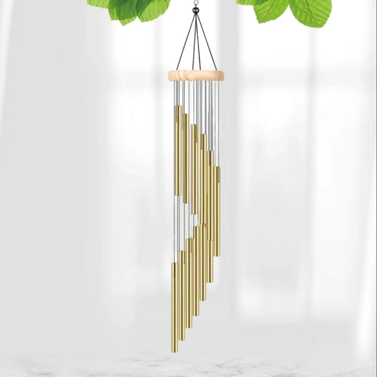 Explosions Metal Rotating Wind Chime Advanced Sense Step By Step Rise Aluminum Tube Tuning Wind Chime 12 Tube Rotating Solid Wood Aluminum Tube