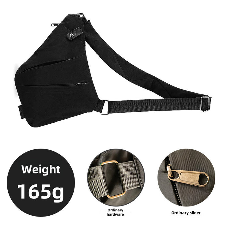 Right Shoulder Gun Bag Cross-border Wholesale Nylon Chest Bag Men's Lightweight Simple Large Capacity Messenger Bag Casual Close-fitting Shoulder Bag