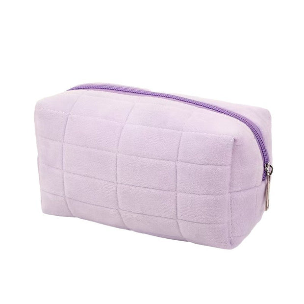 Cross-border Flannel Pillow Bag Lazy Cosmetic Bag Ins Japanese Style High-value Large-capacity Storage Stationery Box Toiletry Bag