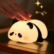 Silicone Pat Light Night Light Panda Pat Night Light Bedroom Bedside Lamp Plug-in Dual-purpose Soft Light Eye Protection Atmosphere Lamp