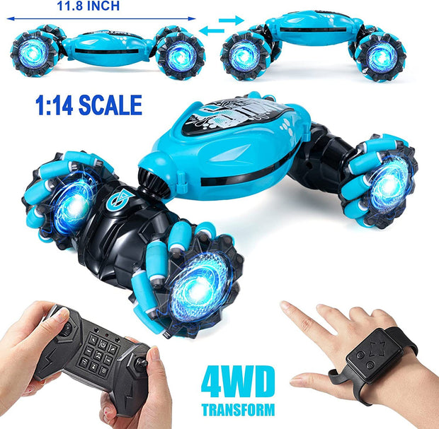 Cross-border New Gesture Induction Twist Light Music Stunt Climbing Car Horizontal Drift RC Remote Control Car Toy