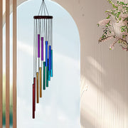 Explosions Metal Rotating Wind Chime Advanced Sense Step By Step Rise Aluminum Tube Tuning Wind Chime 12 Tube Rotating Solid Wood Aluminum Tube