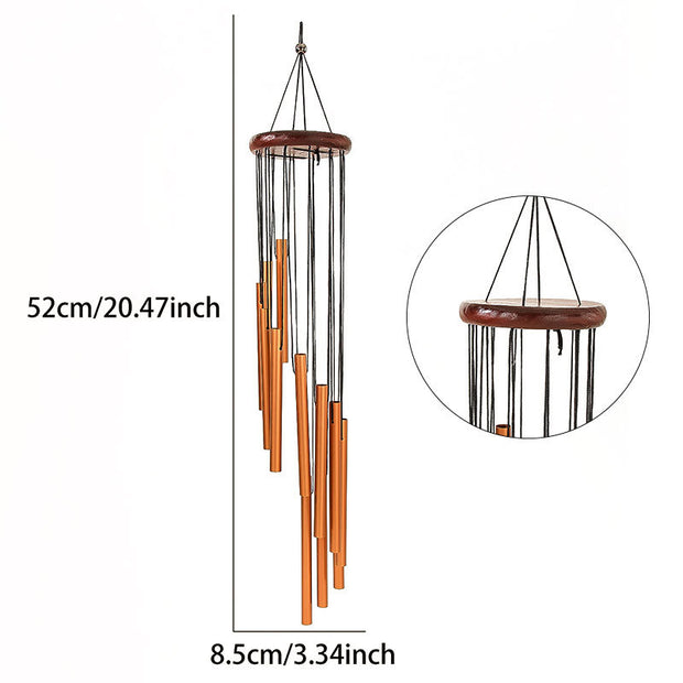 Explosions Metal Rotating Wind Chime Advanced Sense Step By Step Rise Aluminum Tube Tuning Wind Chime 12 Tube Rotating Solid Wood Aluminum Tube